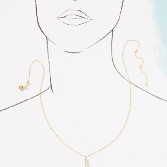 ANTHROPOLOGIE Elegant Gold and Pendant Necklace Gold Plated - Picture 6 of 6